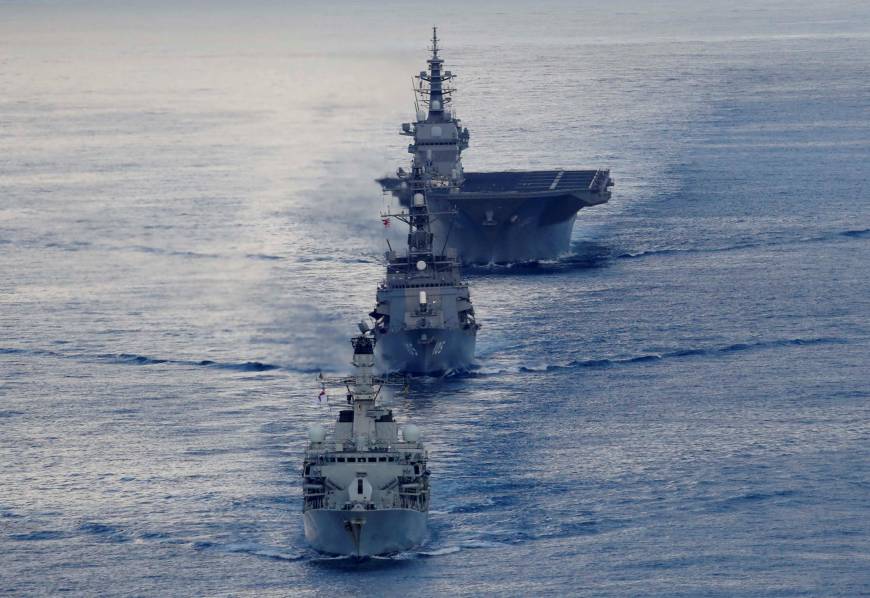 Japan conducts naval drill with British Warships